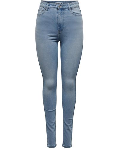 ONLY Skinny-fit-Jeans LUNA (1-tlg) Plain/ohne Details - Blau