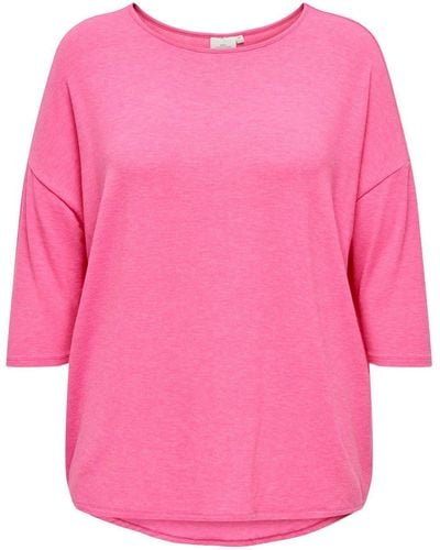 Only Carmakoma /-Arm-Shirt CARLAMOUR 3/4 TOP JRS NOOS - Pink