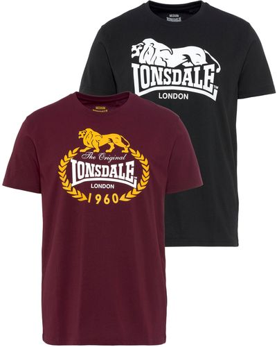 Lonsdale London T-Shirt (Packung, 2-tlg., 2er Pack) - Rot