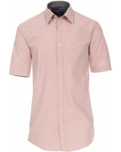 CASA MODA Kurzarmhemd Freizeithemd Kurzarm Print Comfort Fit - Pink