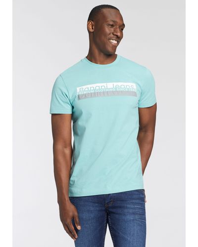 Bruno Banani T-Shirt mit modischem Frontprint - Blau