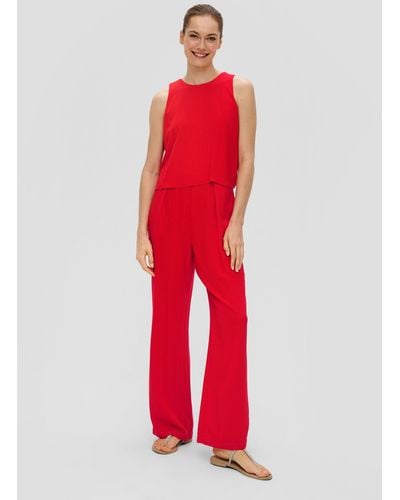 S.oliver Overall Jumpsuit aus Crêpe - Rot