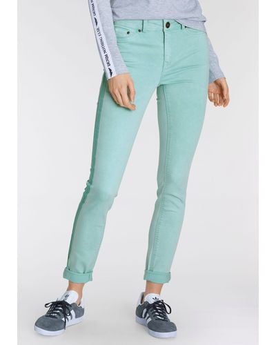 Arizona Skinny-fit-Jeans Ultra Stretch High Waist mit seitlichem Streifen - Grün