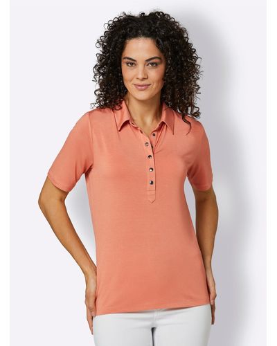 Creation L T-Shirt Edel-Viskose-Poloshirt - Orange