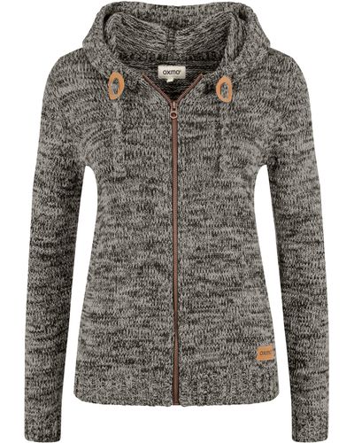 Oxmo Strickjacke OXPhiladelphia Cardigan mit Kapuze - Grau
