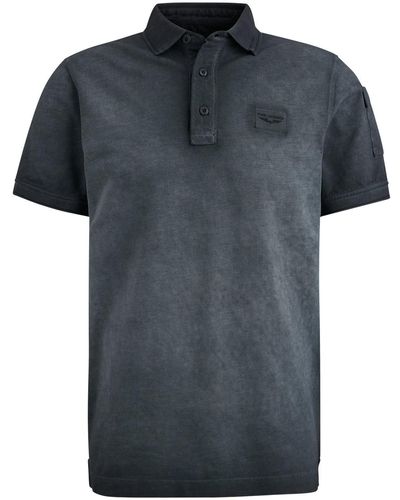 PME LEGEND T-Shirt Short sleeve polo Cold dye pique - Blau