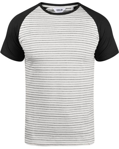 Solid Rundhalsshirt SDSten T-Shirt - Schwarz