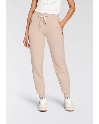 Kangaroos Jogger Pants Sweatpants mit Zippertaschen und Logo String - Weiß