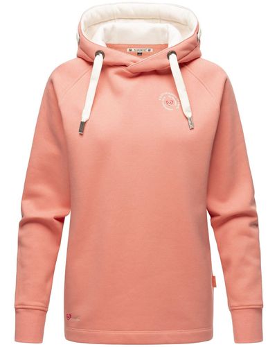 Marikoo Kapuzenpullover Airii warmer Pullover im Oversize Look - Pink