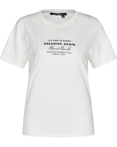 MARC AUREL T-Shirt mit kleinem Logo Print - Weiß