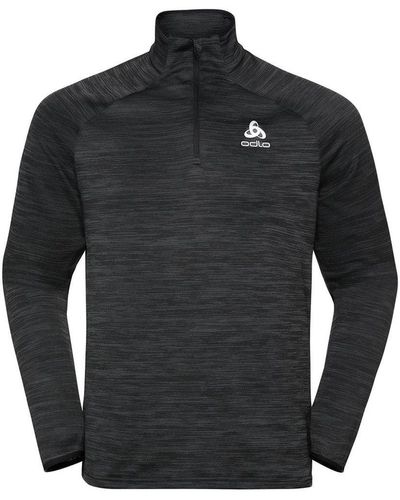 Odlo T-Shirt Mid Layer 1/2 Zip Run Easy Warm - Grau
