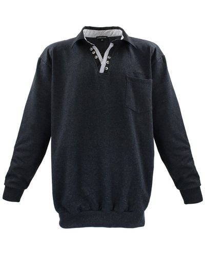 Lavecchia Sweatshirt Übergrößen Sweater LV-602 Polo Langarmshirt - Blau