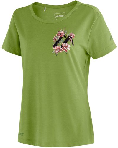 Maier Sports T-Shirt Burgeis 25 W Kurzarmshirt mit Print für Wandern und Freizeit - Grün