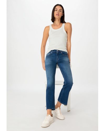 HESSNATUR 5-Pocket-Jeans Kick Flared Slim aus Bio-Denim (1-tlg) - Blau