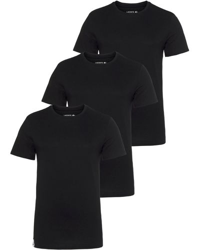 Lacoste T-Shirt (3er-Pack) Atmungsaktives Baumwollmaterial für angenehmes Hautgefühl - Schwarz
