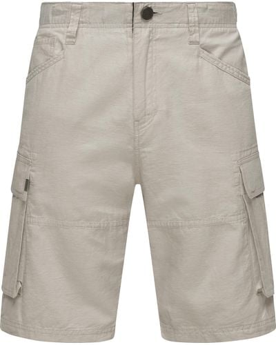 Ragwear Shorts Merly Linen (1-tlg) Kurze Leinenhose in Cargo-Optik - Grau