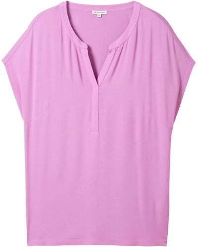 Tom Tailor T-shirt fabric mix blouse - Pink