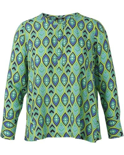 FRAPP Klassische Bluse mit Allover Print - Grün