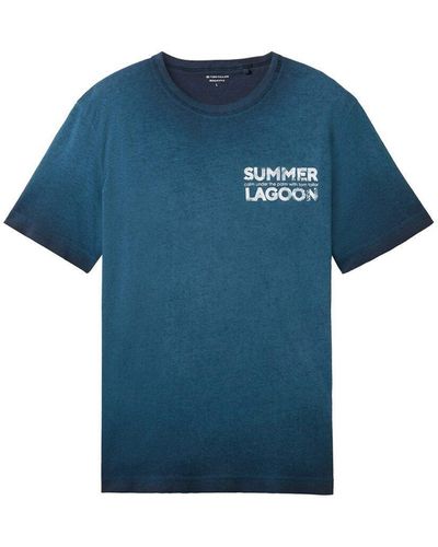 Tom Tailor Garment dye t-shirt - Blau