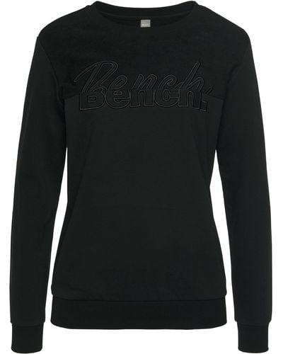 Bench Sweatshirt mit Logostickerei, Loungeanzug - Schwarz