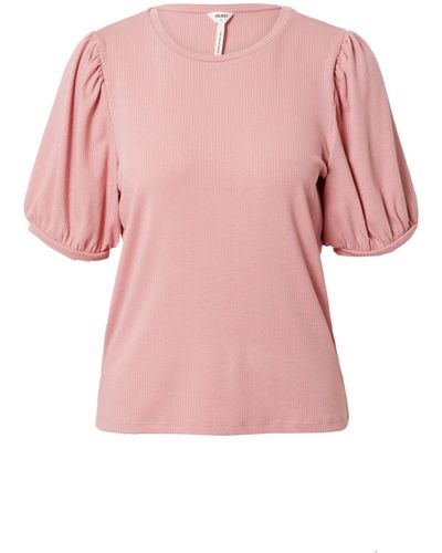 Object T-Shirt Jamie (1-tlg) Drapiert/gerafft - Pink