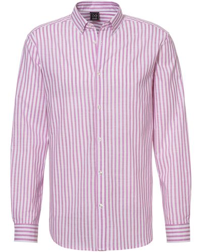 John Devin Langarmhemd Regular Fit mit Button-down-Kragen, aus reiner Baumwolle - Pink