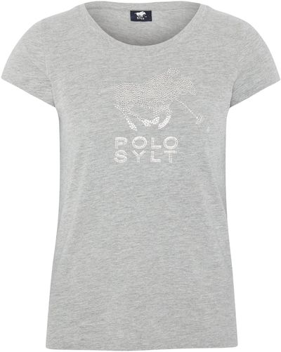 Polo Sylt T-Shirt mit funkelndem Dekor - Grau