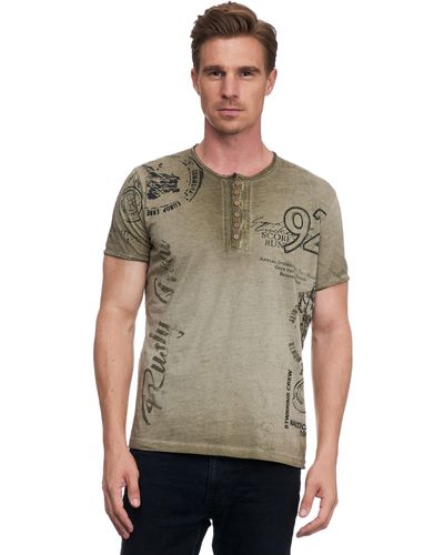 Rusty Neal T-Shirt mit seitlichem Print - Grün
