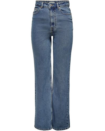 ONLY Weite Jeans Camille (1-tlg) Plain/ohne Details, Weiteres Detail - Blau