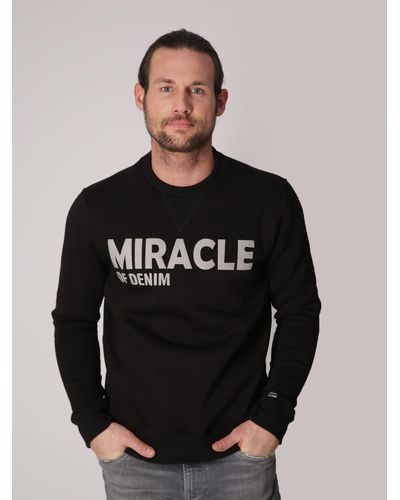 Miracle of Denim Sweatshirt mit Flock-Print - Schwarz