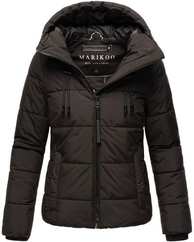 Marikoo Winterjacke Shimoaa XVI Mit breiter Steppung und großer Kapuze - Schwarz