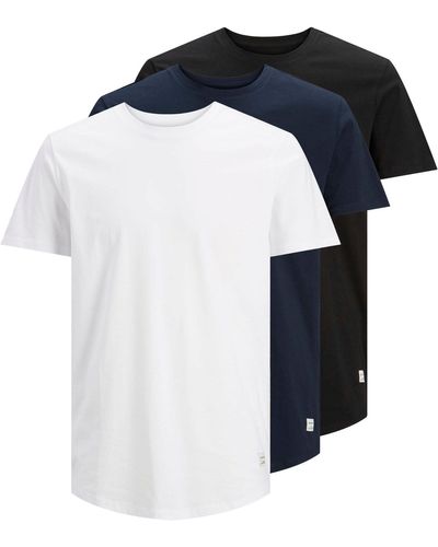 Jack & Jones T-Shirt ENOA TEE SS CREW NECK 3PK (Packung, 3-tlg., 3er-Pack) - Blau