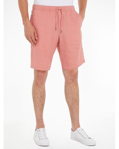 Tommy Hilfiger Shorts HARLEM PO DRWS LINEN mit elastischem Bund - Pink