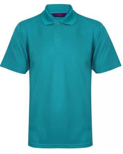Henbury Poloshirt Coolplus Wicking Polo Shirt / Mikro-Piqué - Blau