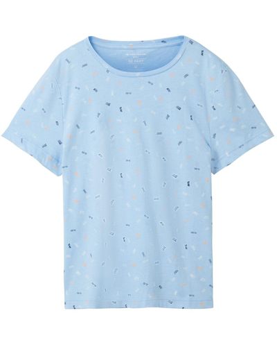 Tom Tailor T-Shirt Kurzarmshirt (1-tlg) - Blau
