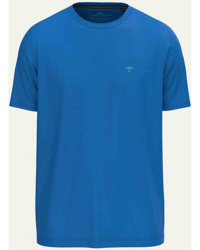 Fynch-Hatton T-Shirt mit Logoprägung auf der Brust - Blau