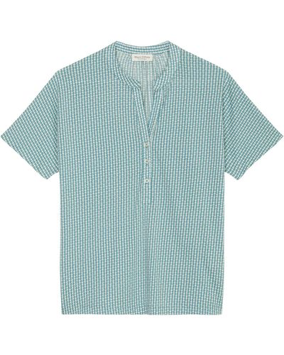 Marc O' Polo Shirtbluse Jersey-blouse, short-sleeve, placke - Blau