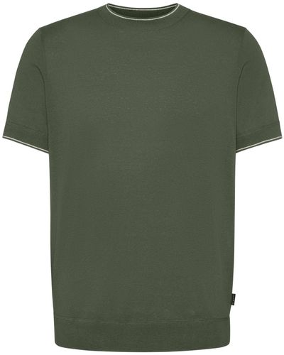 Bugatti T-Shirt mit Kontraststreifen - Grün