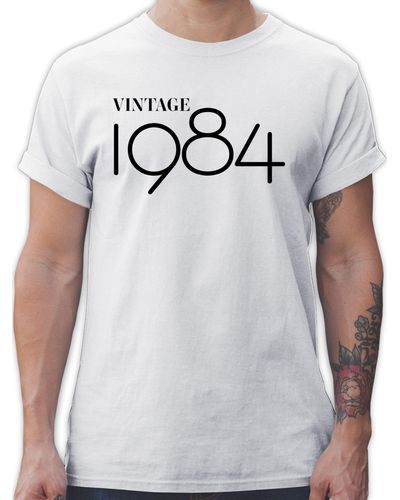 Shirtracer T-Shirt Vintage 1984 schwarz 40. Geburtstag - Grau