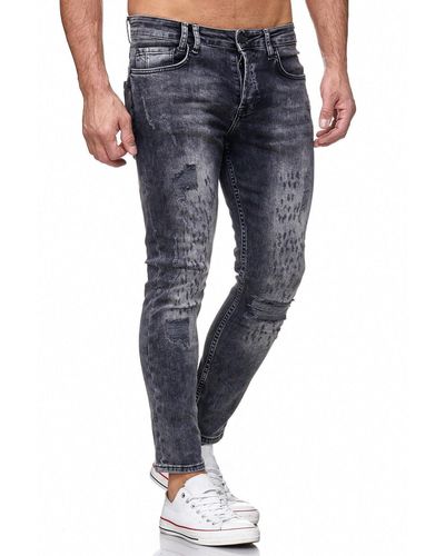 Tazzio Skinny-fit-Jeans 17516 im Destroyed-Look - Blau