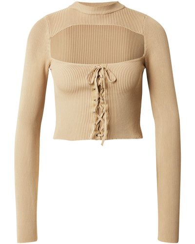 Trendyol Strickpullover (1-tlg) Cut-Outs - Natur