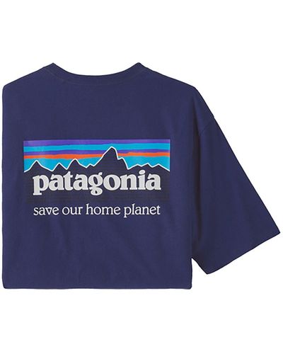 Patagonia T-Shirt P-6 Mission Organic - Blau