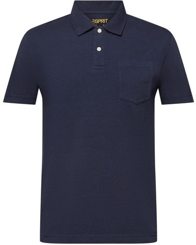 Esprit Poloshirt aus Baumwolle mit Logo - Blau