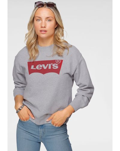 Levi's Levi's® Sweatshirt Graphic Standard Crew mit Logo-Print in Batwing-Optik - Grau
