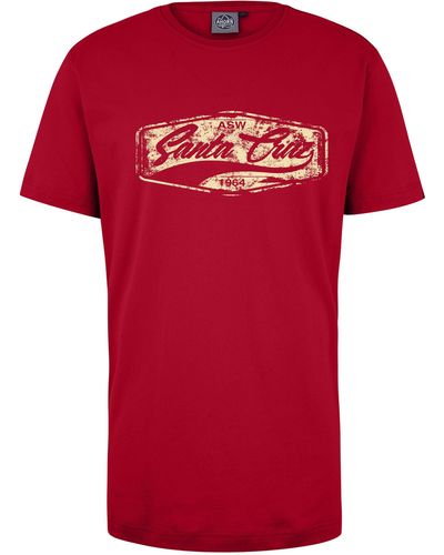 AHORN SPORTSWEAR T-Shirt SANTA CRU mit modischem Frontprint - Rot