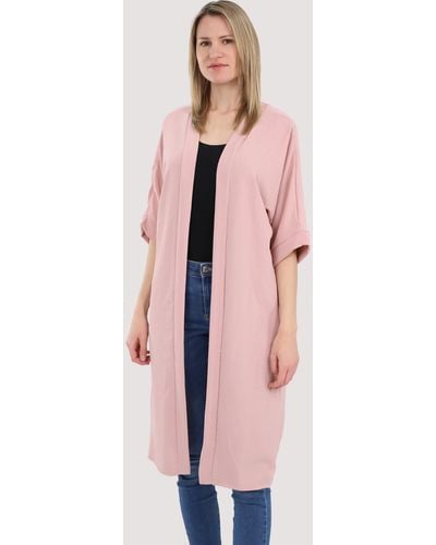 malito more than fashion Cardigan 2342 Kimono Sommer Strand Cover up mit extraweiten Ärmeln Einheitsgröße - Pink
