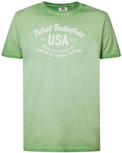 Petrol Industries T-Shirt Classic Print Kurzarmshirt - Grün