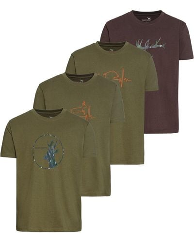 Parforce Shirt T-Shirts 4er-Pack Jagdprint - Grün