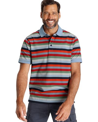 Man's World Man's World Poloshirt mit multicolor Streifen - Rot