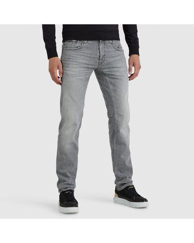 PME LEGEND Straight-Jeans Commander 3.0 Comfort mit leichtem Usedeffekt - Grau